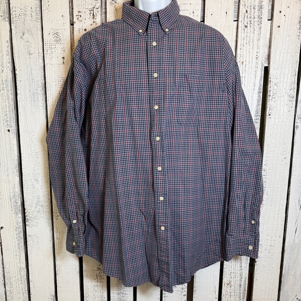 DANIEL CREMIEUX Shirt Mens XL Blue Multicolor Plaid Long Sleeve Button Up Cotton